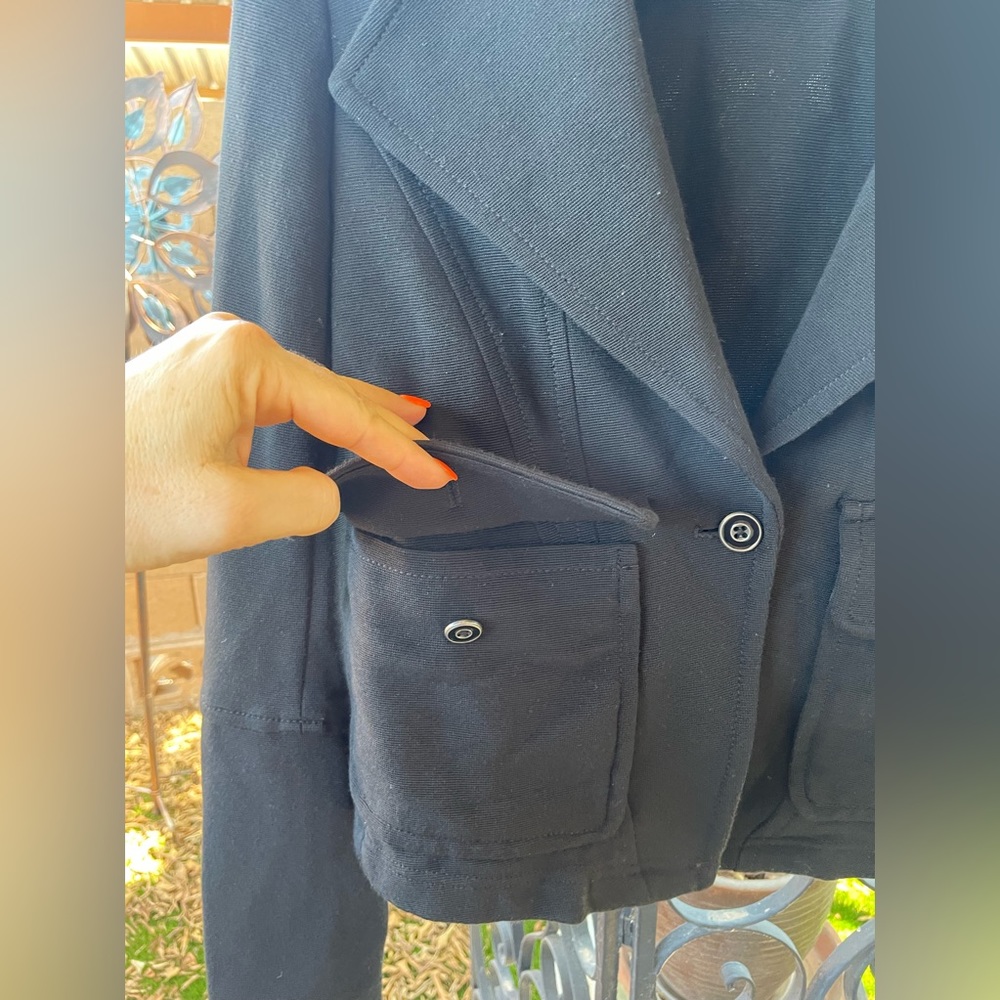 Anthropologie Delicate Ribbed Texture with Zippers on Long Sleeves Blazer XS - Picture 5 of 16